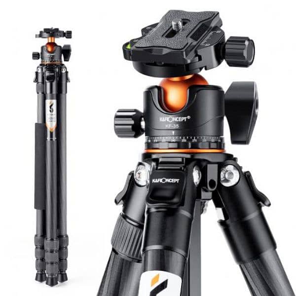 Carbon Fiber Travel Tripod Max Height, lightweight tripod 15kg 0