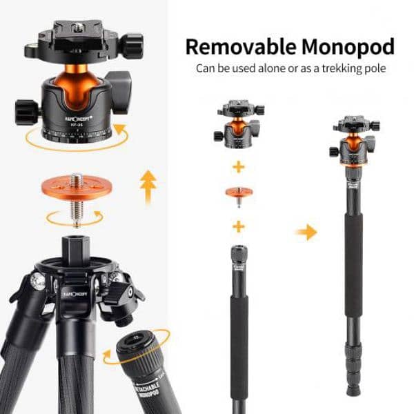 Carbon Fiber Travel Tripod Max Height, lightweight tripod 15kg 7