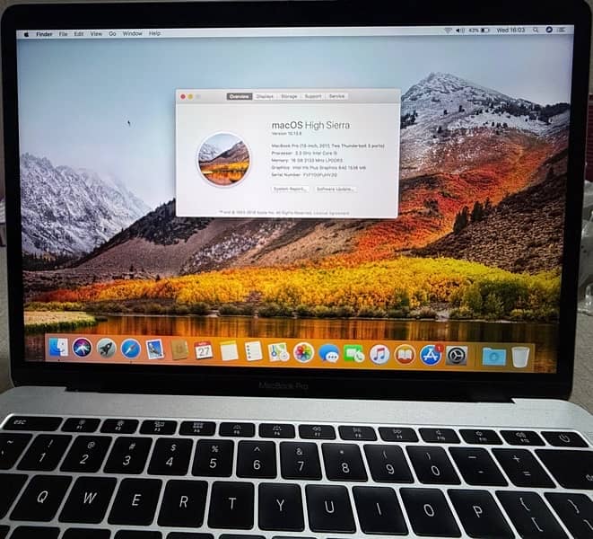 MacBook Pro 2017 -13” Display - Original Battery 16GB/256GB 4