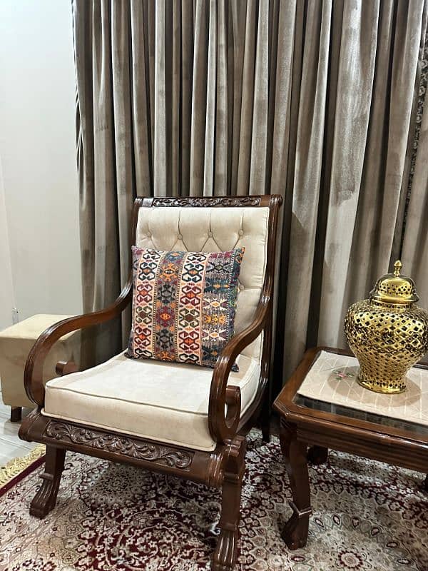 Beautiful Premium Sheesham Chair set and couch 2