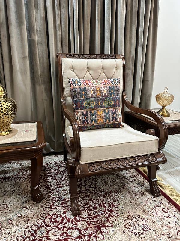 Beautiful Premium Sheesham Chair set and couch 4