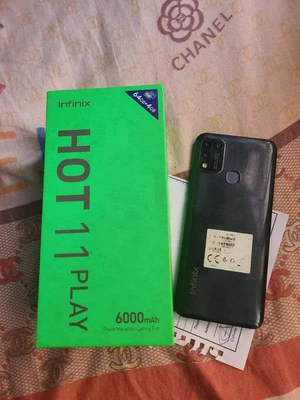 Infinix Hot 11play 4Gb Ram64Gb Room with full box 6000mah battery 0