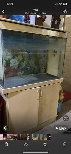 aquarium with cabinets