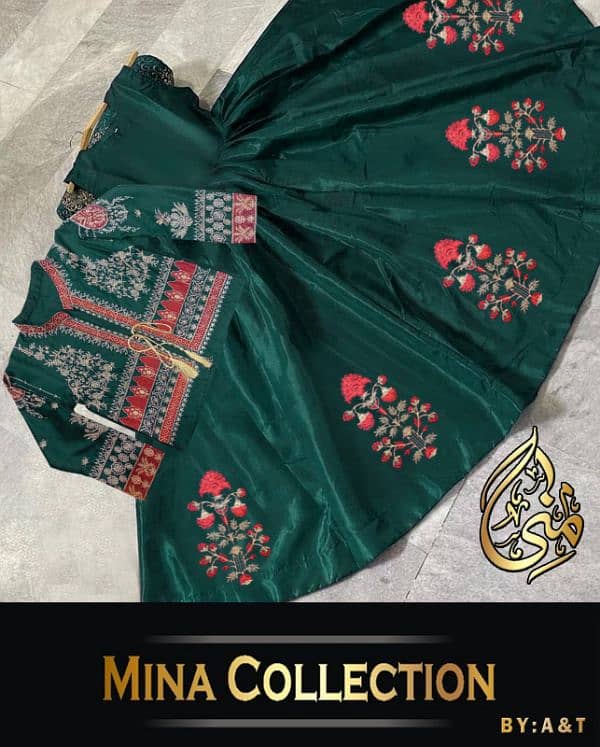 Embroidery Bunch Maxi With Emb Separate Koti 2Pcs 0