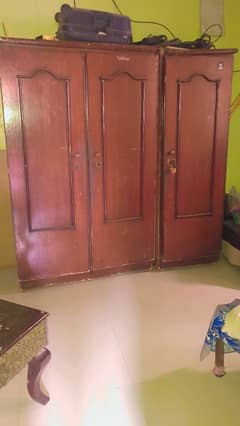 3 door wooden wardrobe / Almari / cupboard