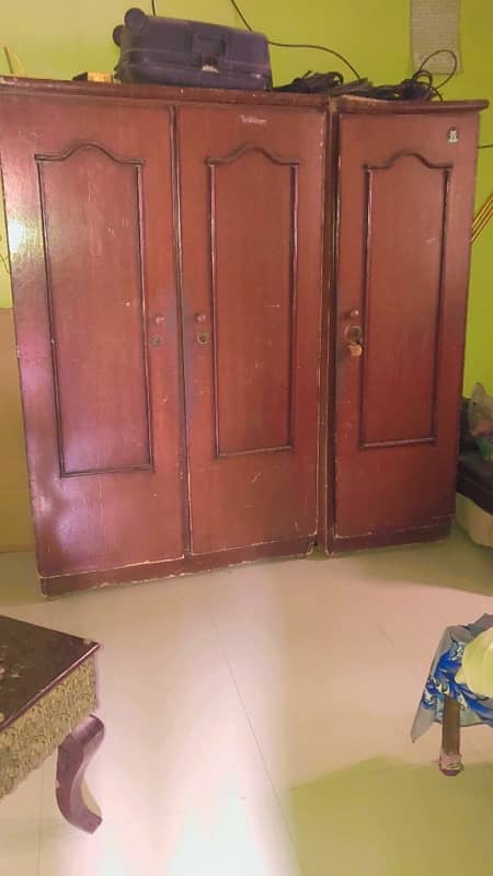 3 door wooden wardrobe / Almari / cupboard 0