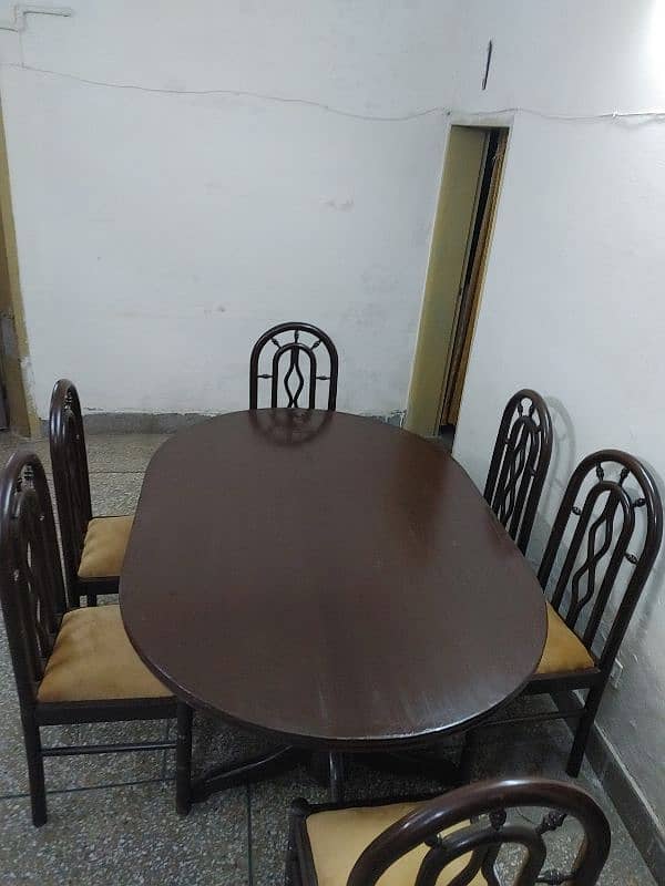 wooden tailly dining table with 6 chairs 1