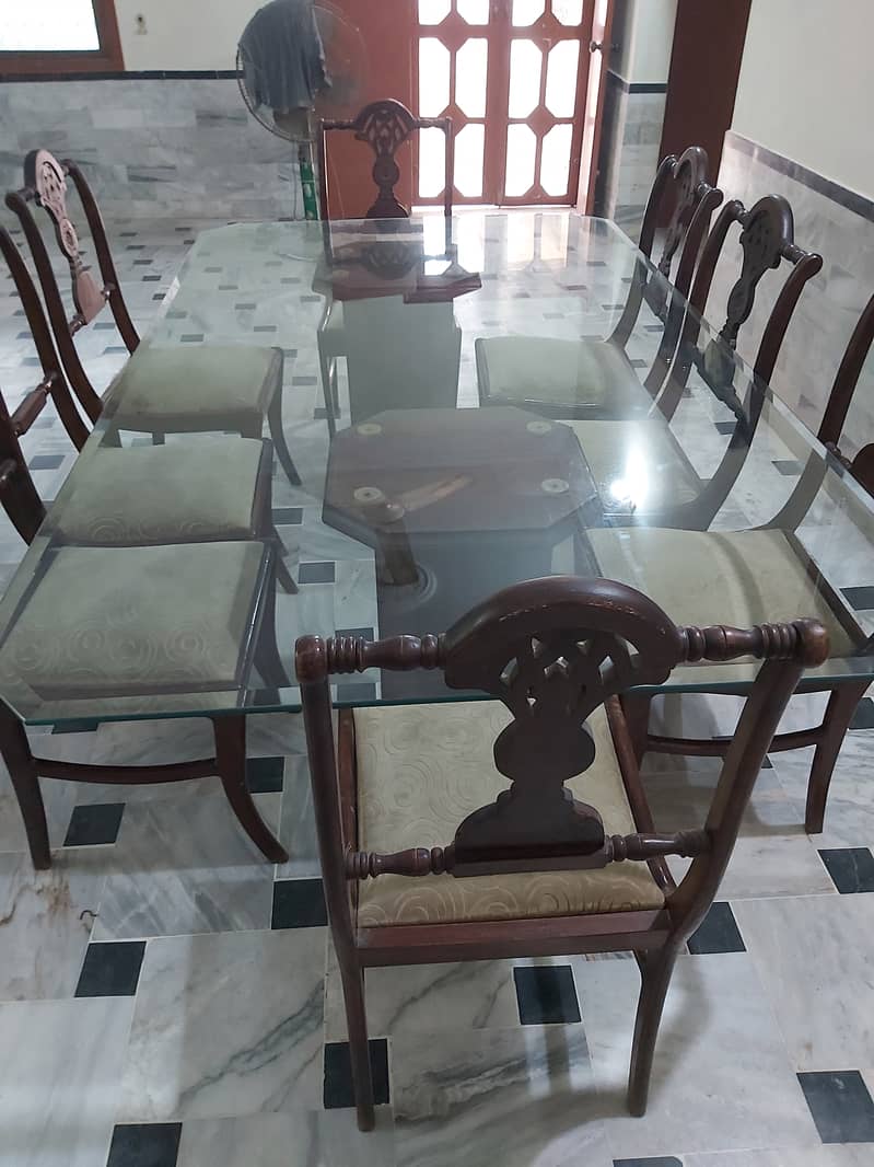 Dining Table and wooden Chairs with cushions 3