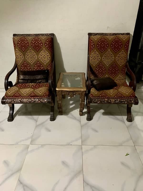 2 wooden room chairs 2