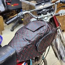 Motorcycle Fuel Tank Organizer Cover In Leather Stuff With Premium Qu 0