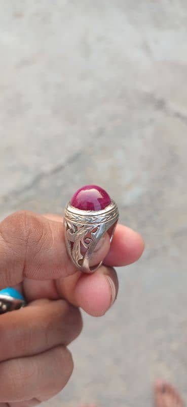 African ruby with quality Italian silver ring 1