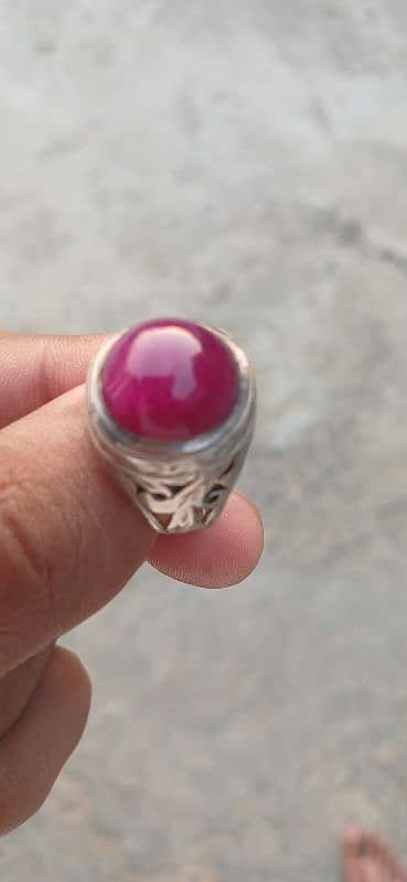 African ruby with quality Italian silver ring 2