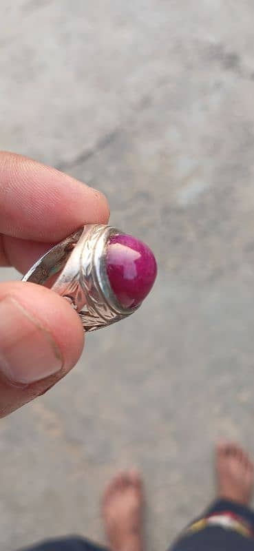 African ruby with quality Italian silver ring 4