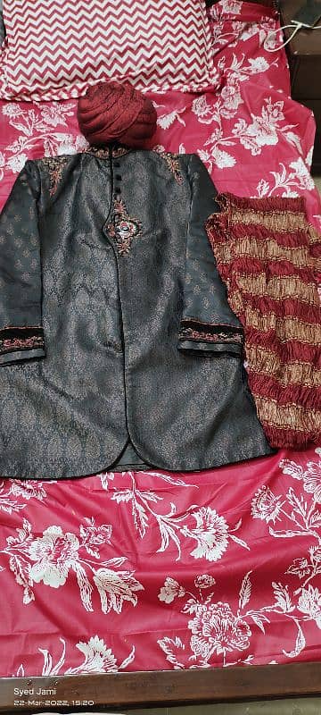 imported Indian Rajhistani Sherwani with Turban. 4