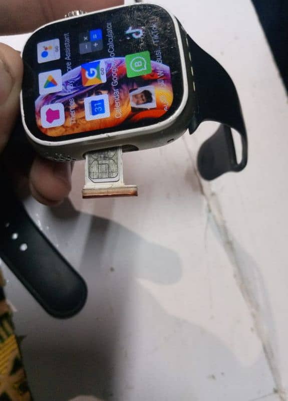 Sim smart watch with box exchange available with mobile 2