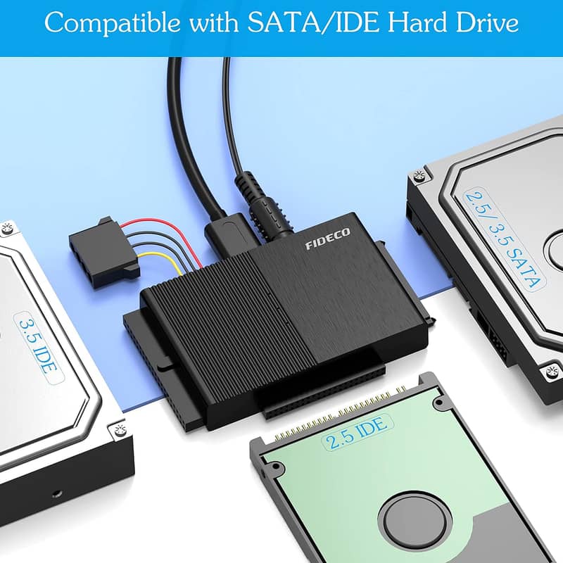 FIDECO IDE and SATA Adapter, USB 3.0 Hard Adapter, External SATA and 7