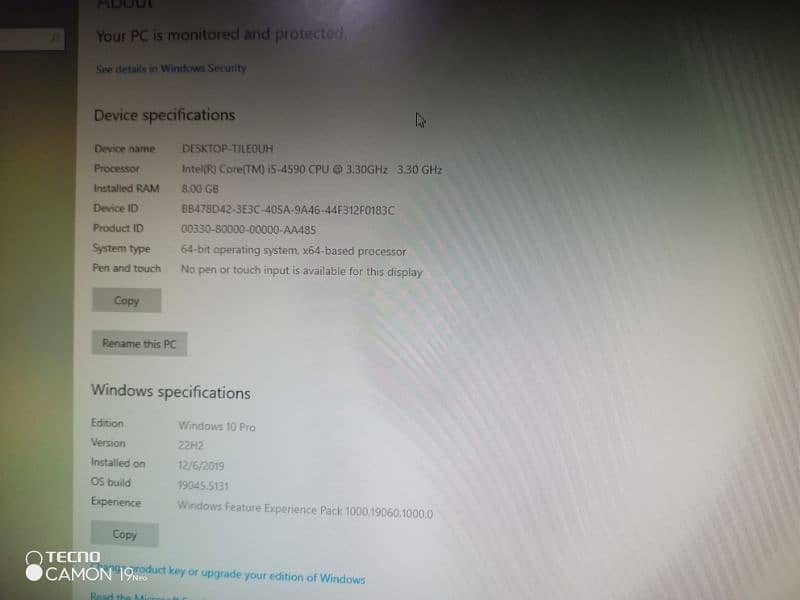 Gaming PC Core i5, 4th generation, AMD rysen Graphic Card install 7