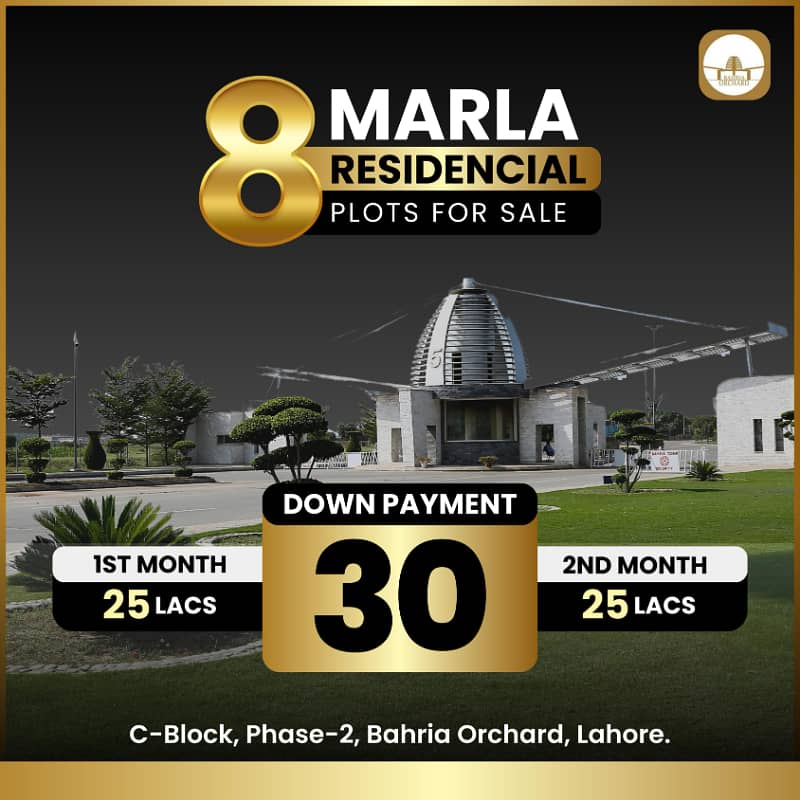 Book your 8 Marla Plot In Just 30 Lakh On Easy Payment Plan C Block Bahria Orchard Lahore 1