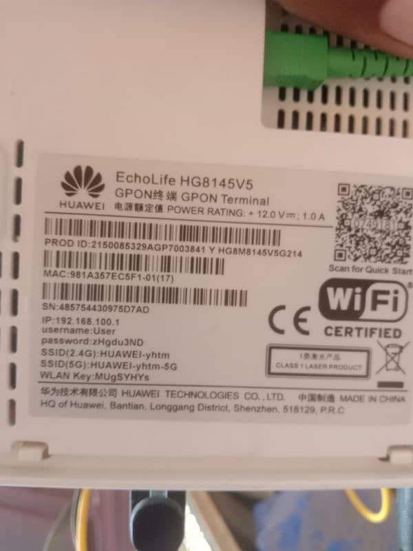 Huawei EchoLife HG8145V5 GPON Terminal & BNET Wi-Fi Router. 0