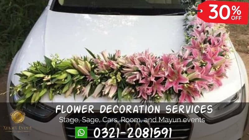 Flower Decoration Sage, Car, Home Mayyun, Mehandi and Nikah 2