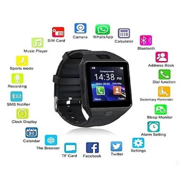 box pack new dz09 smart watch with sim and sd card support 1