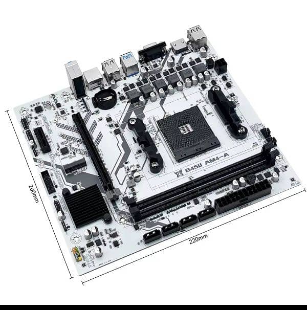 New White AM4 B450 gaming motherboard 3