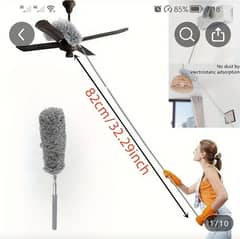 Flexible Duster For Fan Cleaning Mop With Long Rod  Microfiber Duster