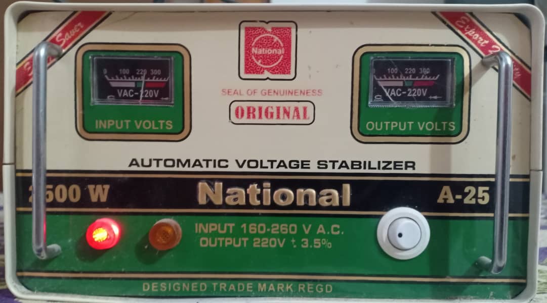 2500 Watt National brand Stabilizer unused 0