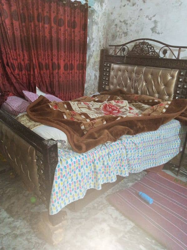 Iron Double Bed with Mattress 1