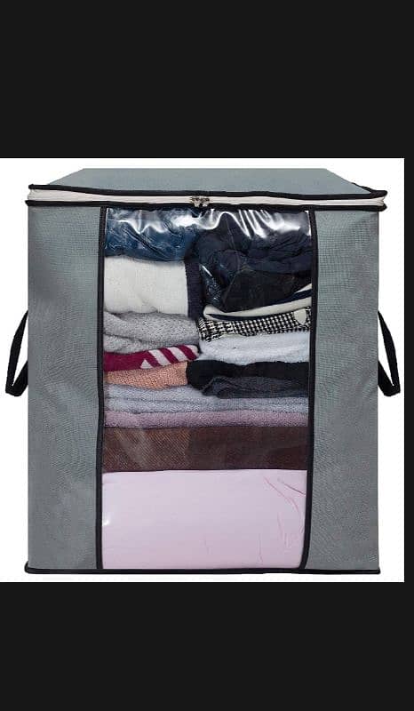 portable Bamboo clothes blanket large folding bag storage box Organize 3