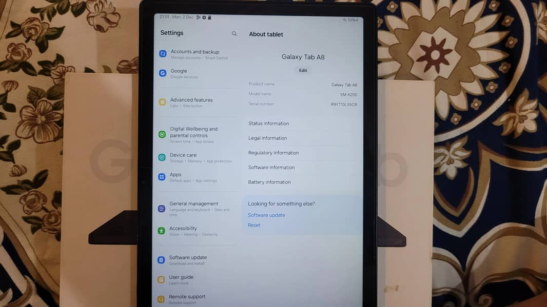 Samsung Tab A8 - 10.5 Inches - 3GB - Gray with box 1