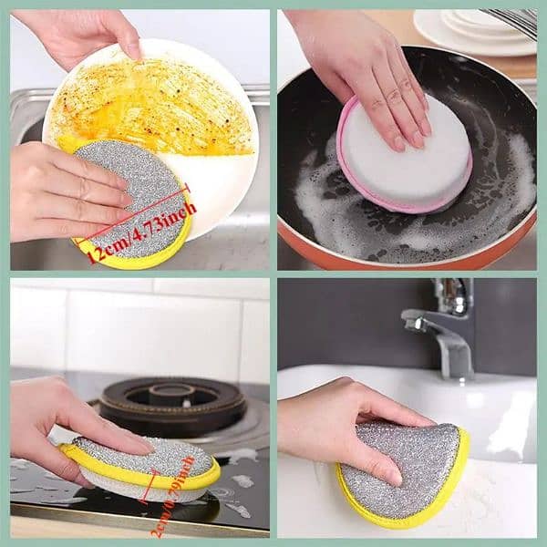 Double sided Spong for kitchen dishwashing Sponge house hold cleaning 2