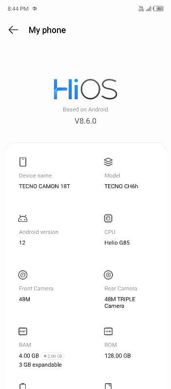 Tecno camon 18t 4/128 GB / exchange possible hy 5