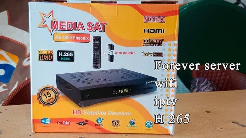 Media Sat 4030 full HD 265h Digital Receiver 14 month Forever Company 1