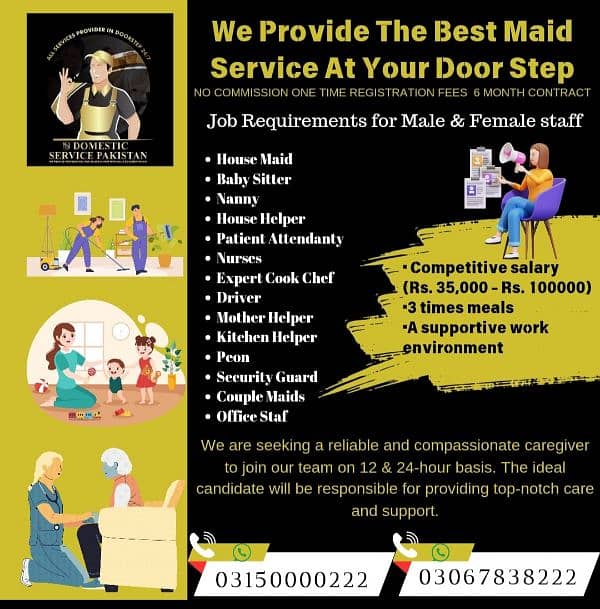 HOUSE MAID BABYSITTER COOK EVERY JOBS AVAILABLE 0