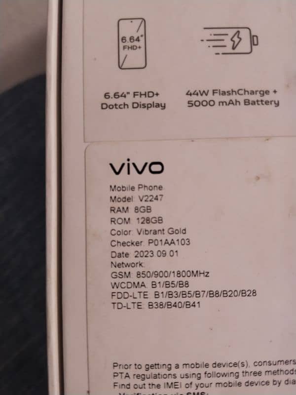 Vivo Y36 PTA Approved 8/128 7