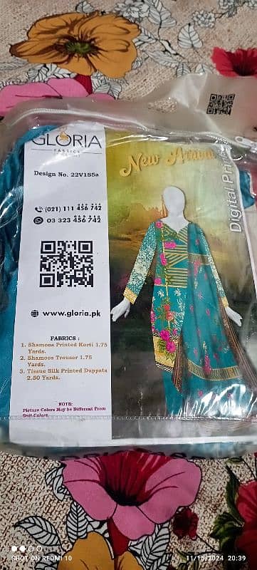 new unstitched silk suit. . . 3 pc 0