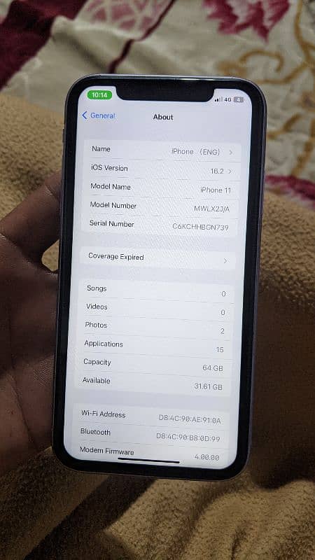 Iphone 11 non PTA only jezz sim working back crick 93 health 4