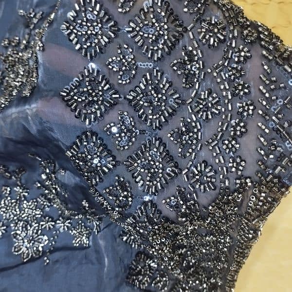 heavy embroidery unstitched Saree 2