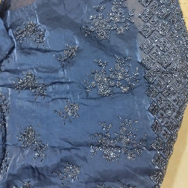 heavy embroidery unstitched Saree 7