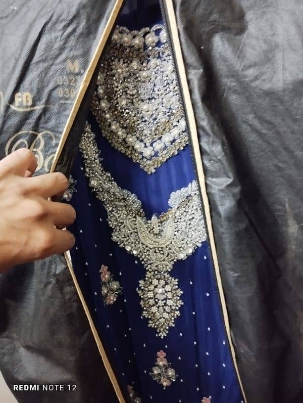 bridal walima dress with heavy hand work just like new 1