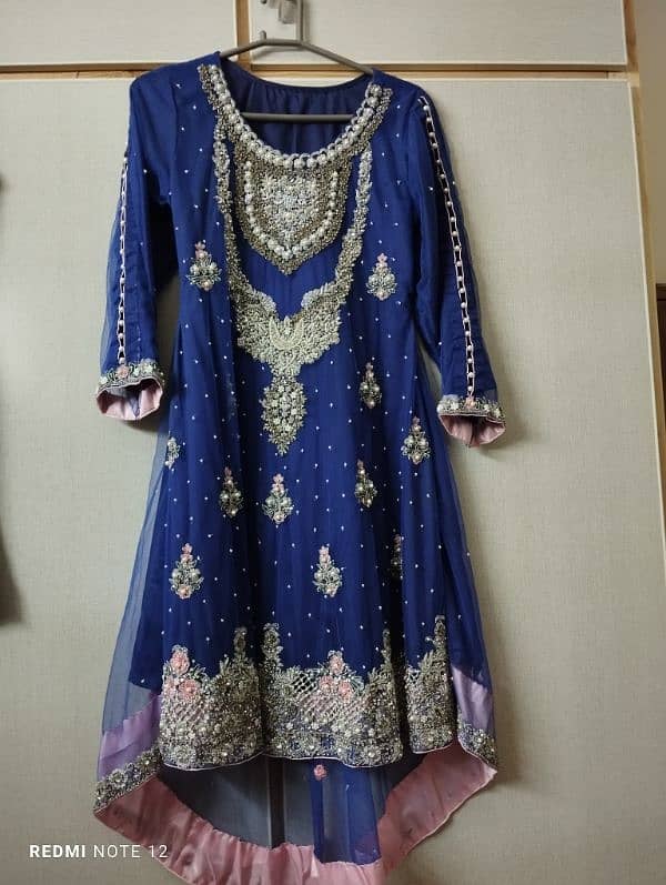 bridal walima dress with heavy hand work just like new 2