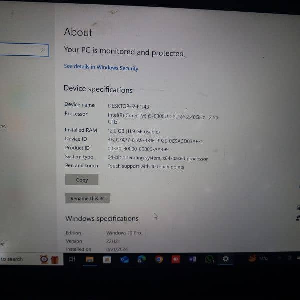 Lenovo T 460S Touch Secren i5 6th Generation 4