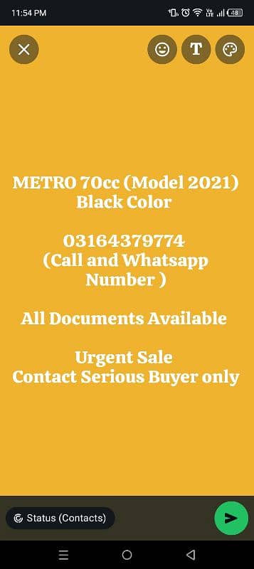 Metro MR 70cc (2021 Model) Black colour Urgent Sale 2