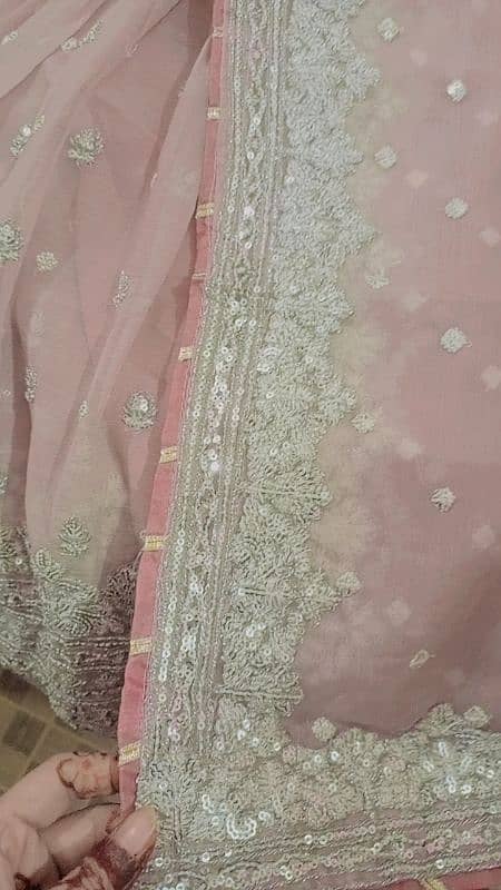 Tea Pink colour dress hand work 1