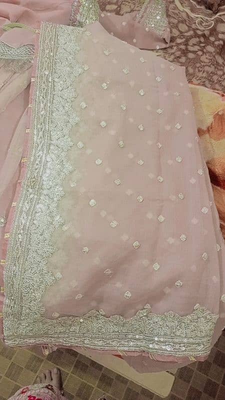 Tea Pink colour dress hand work 3