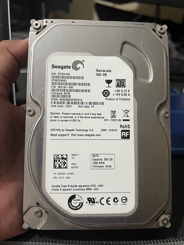 500GB hard disk / hikvision 512gb m2  / PC3L ram 0