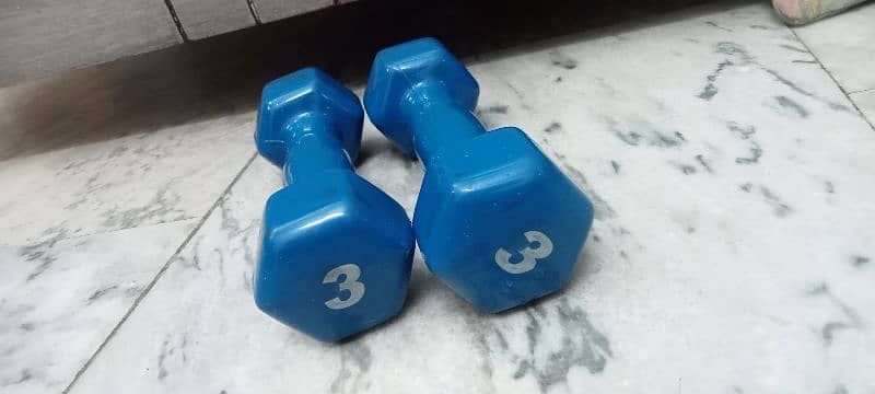 3KG Dummbells with Silicone rubber cover 1