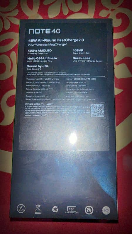 infinix note 40 16/256 box pick new ha 1