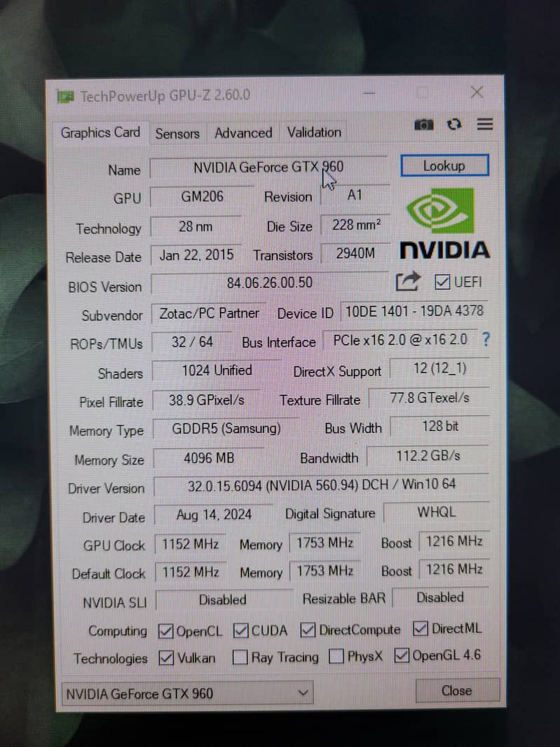 (Zotac) NVIDIA GeForce GTX 960 4GB 128 Bit GDDR5 Graphic Card 3